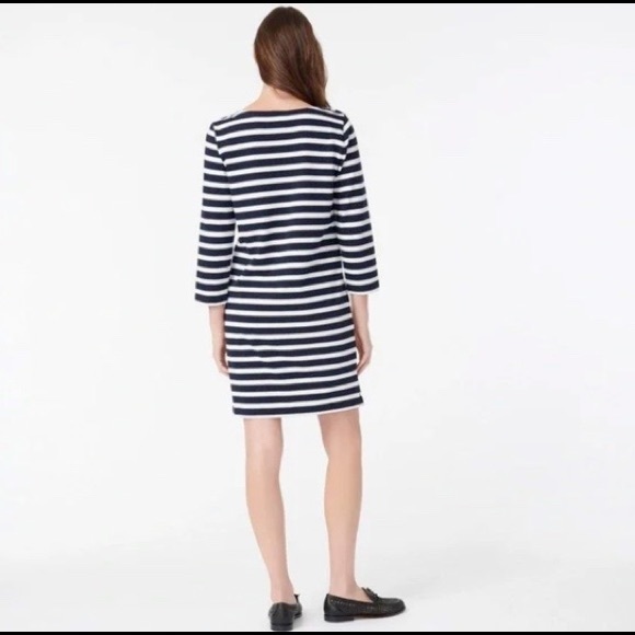 100% Silk J. Crew Size 8 Sheath Dress in Navy & White - Picture 9 of 13
